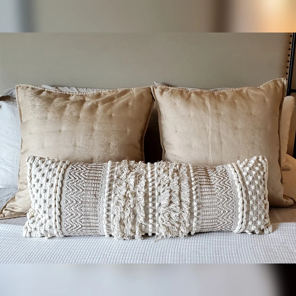 Hotel Collection Macy's Set Of 2 Metallic Stone Gold European Pillow Shams, NWT